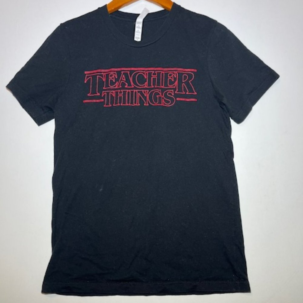 Women's Teacher‎ Things Stranger Things Black Cotton Shirt Sz M